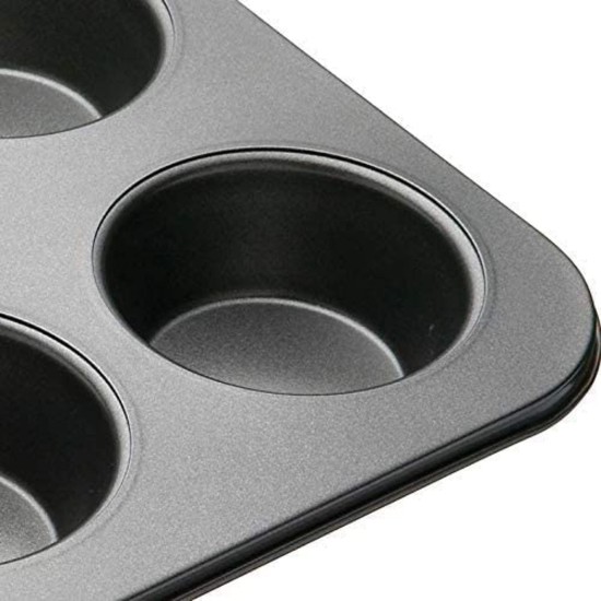 Tray for 6 muffins, 35 x 26 cm, steel - by Kitchen Craft