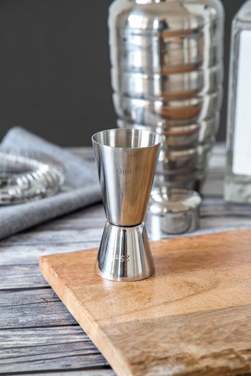 Çift ölçülü kokteyl bardağı, 25/50 ml, paslanmaz çelik, gümüş rengi - Kitchen Craft
