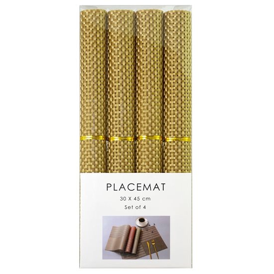 Set of 4 placemats, 45 x 30 cm, Golden