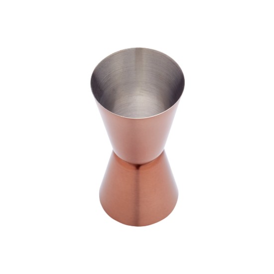 Dvojitá odměrná koktejlová sklenice, 25/50 ml, nerezová ocel, měď - BarCraft