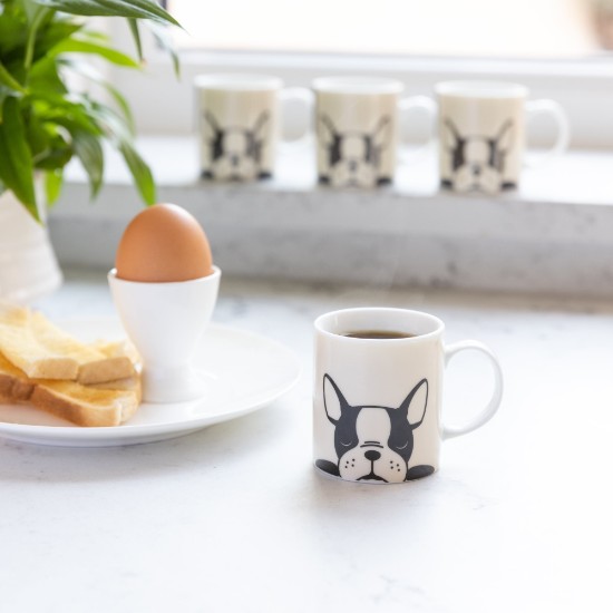 Tasse à espresso en porcelaine, modèle "French bulldog", 80 ml - par Kitchen Craft