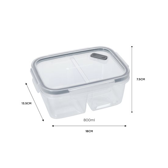 Διαμερισματικό κουτί μεσημεριανού γεύματος, 800 ml, "MasterClass" - Kitchen Craft