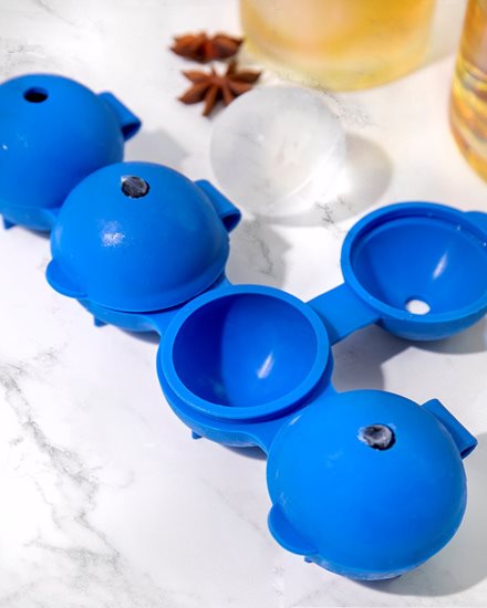 Spherical mould for ice, 21.5 × 7 × 4 cm, silicone, blue – made by Kitchen Craft