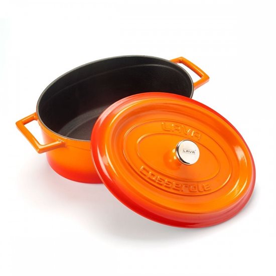 Caçarola oval, ferro fundido, 27cm/3,91L "Trendy", laranja - LAVA