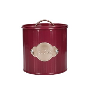 Set of 3 containers for tea, coffee and sugar, 1L, Burgundy - Kitchen Craft