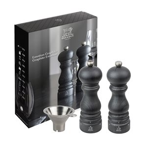 Set of salt and pepper grinders, 18 cm, "Paris Graphite u'Select", with funnel – Peugeot