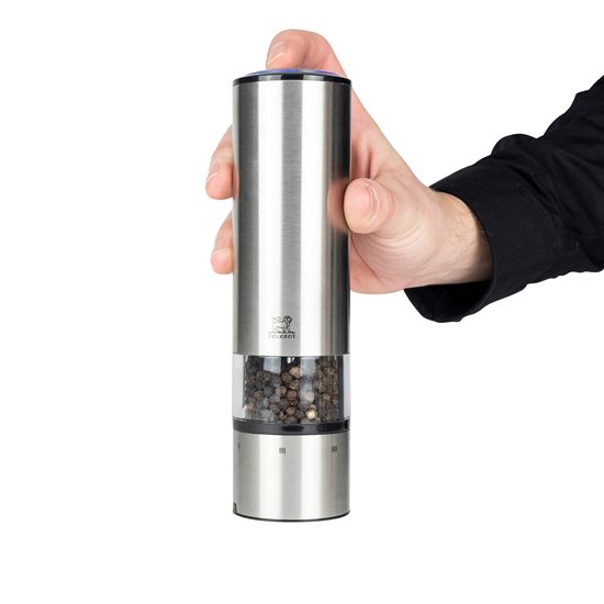 Electric pepper grinder, 20 cm, stainless steel, "Elis U'Select" – Peugeot