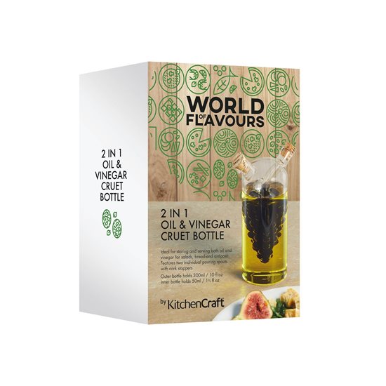 Láhev 2v1 na olej a ocet, 300 ml, "World of Flavours" - Kitchen Craft