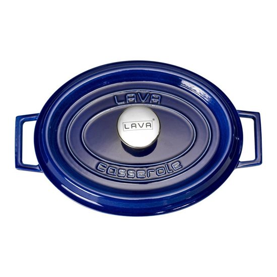 Oval gryde, støbejern, 29cm/4,7L "Premium", Blå - LAVA