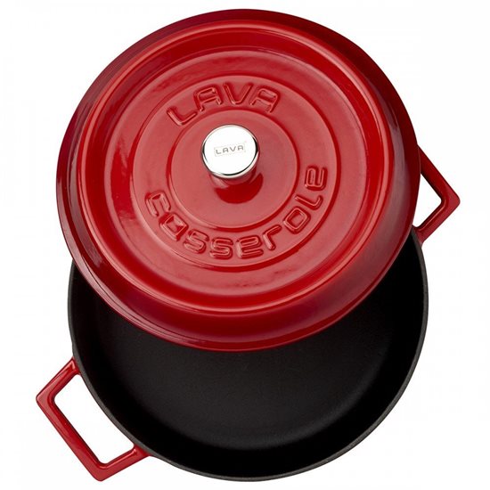Rondel żeliwny 24cm/2,47L "Trendy", czerwony - LAVA