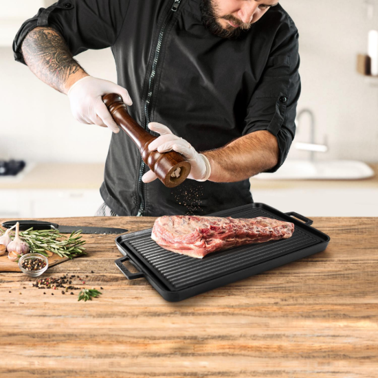 Διπλής όψης σχάρα, από χυτοσίδηρο, 43 x 28 cm - LAVA