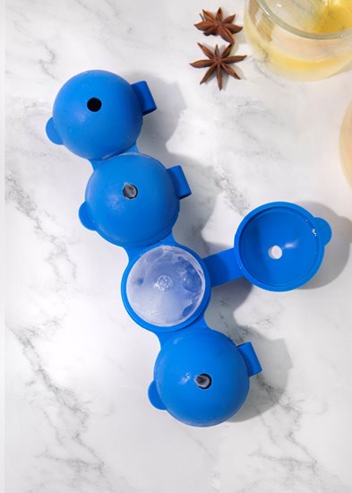 Sfärisk form för is, 21,5 × 7 × 4 cm, silikon, blå – tillverkad av Kitchen Craft
