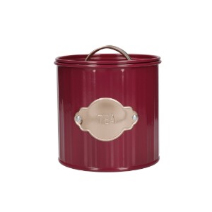 Set of 3 containers for tea, coffee and sugar, 1L, Burgundy - Kitchen Craft