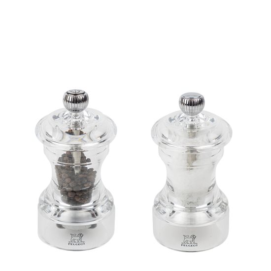 Set of manual grinders for salt and pepper, 10 cm, acrylic - Peugeot