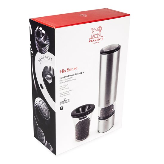 Electric pepper grinder, 20 cm, stainless steel, "Elis U'Select" – Peugeot