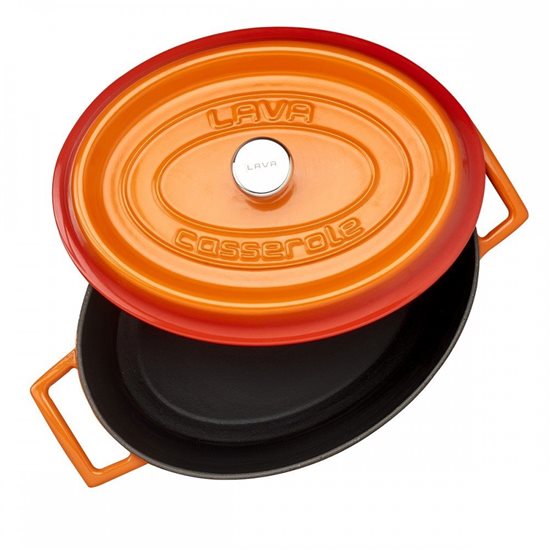 Caçarola oval, ferro fundido, 27cm/3,91L "Trendy", laranja - LAVA