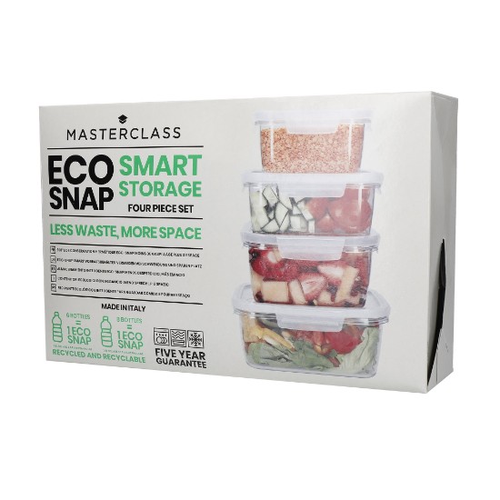 Sett med 4 "Eco Smart Snap" matoppbevaringsbeholdere, "MasterClass" – Kitchen Craft