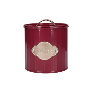 Set of 3 containers for tea, coffee and sugar, 1L, Burgundy - Kitchen Craft