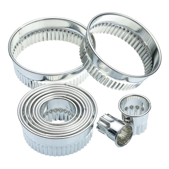 11 apvalių formelių rinkinys, kepiniams pjaustyti, metalinis, 10 cm – Kitchen Craft