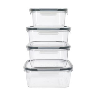 Set med 4 "Eco Smart Snap" matförvaringsbehållare, "MasterClass" – Kitchen Craft