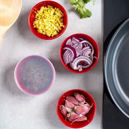 Set de 4 cuencos, con tapa, de plástico, "Empire Red" - marca KitchenAid