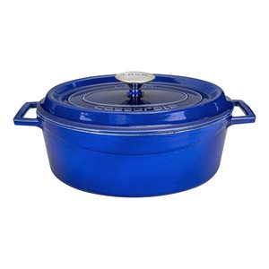 Oval saucepan, cast iron, 29cm/4.7L "Premium", Blue - LAVA