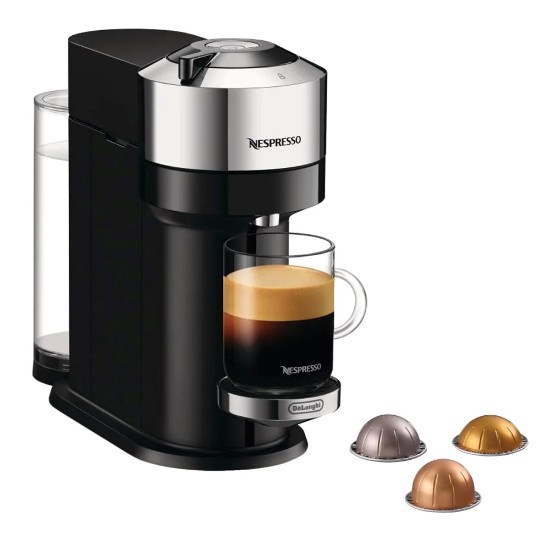 1500 W espresso kávovar, "VertuoNext Deluxe", Chrome - Nespresso