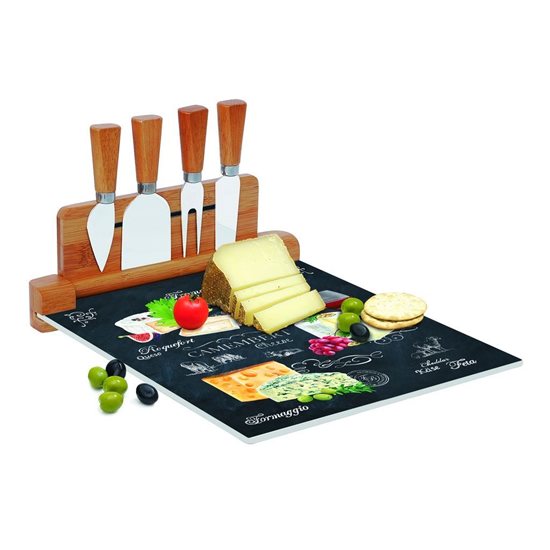 Serving set for cheeses, 6 pieces, 30 × 25 cm, "World of Cheese" - Nuova R2S