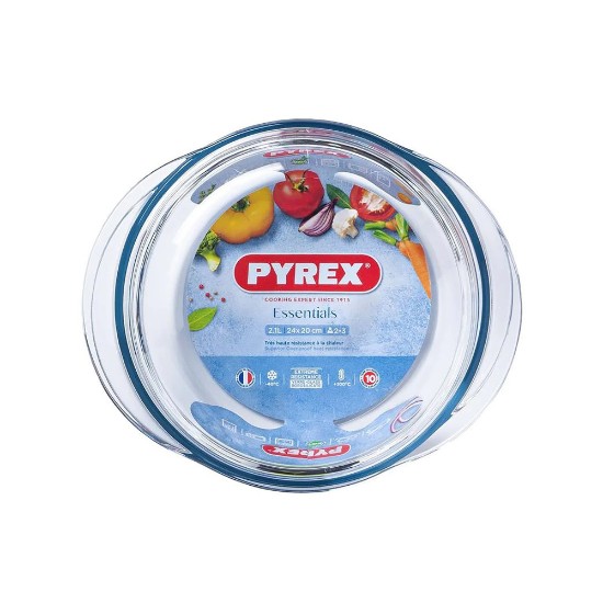 Apvalus indas, pagamintas iš karščiui atsparaus stiklo, 1,6 L + 0,5 L, "Essentials" - Pyrex