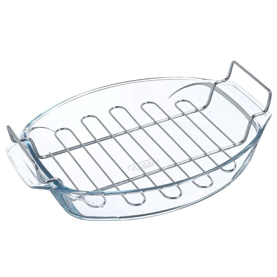 Dixx ovali roaster bi rack, ħġieġ reżistenti għas-sħana, 4 L, "Let's Share" - Pyrex