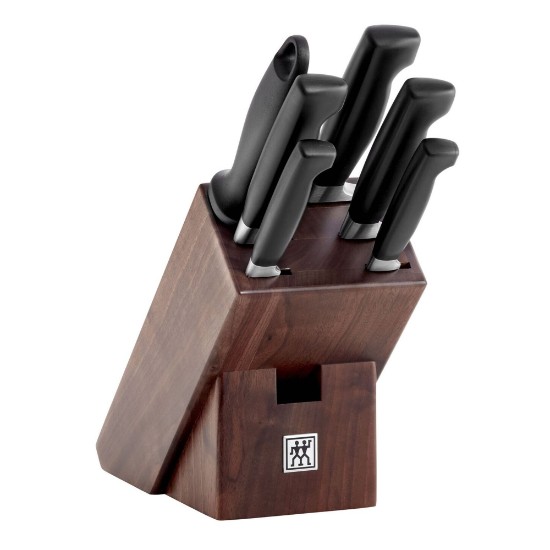 Ensemble de 6 couteaux, avec bloc à couteaux en bois, "TWIN Four Star" - Zwilling