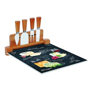 Serving set for cheeses, 6 pieces, 30 × 25 cm, "World of Cheese" - Nuova R2S