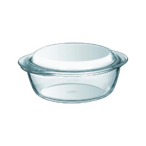 Yuvarlak tabak, ısıya dayanıklı camdan yapılmış, 1,6 L + 0,5 L, "Essentials" - Pyrex