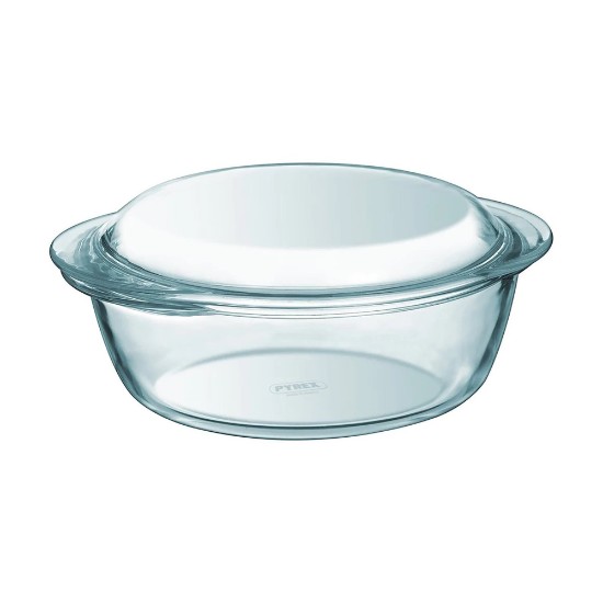 Isıya dayanıklı camdan yapılmış yuvarlak tabak, 2,2 L + 0,8 L, "Essentials" - Pyrex