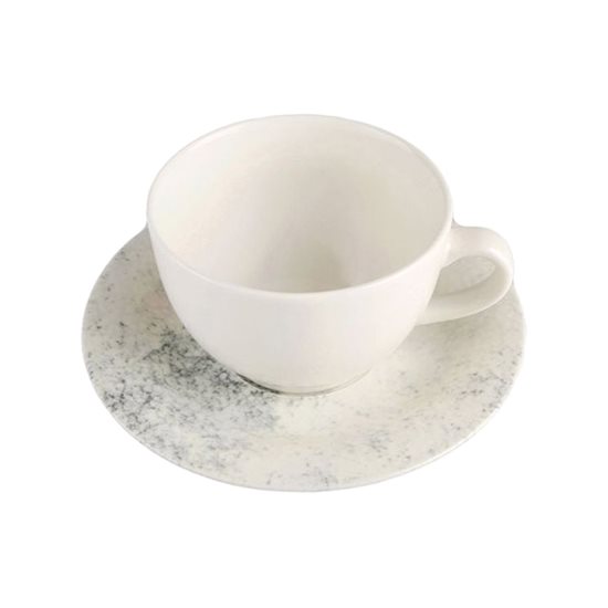 Taza de té con platillo, porcelana, 280ml, "Ethos Smoky" - Porland