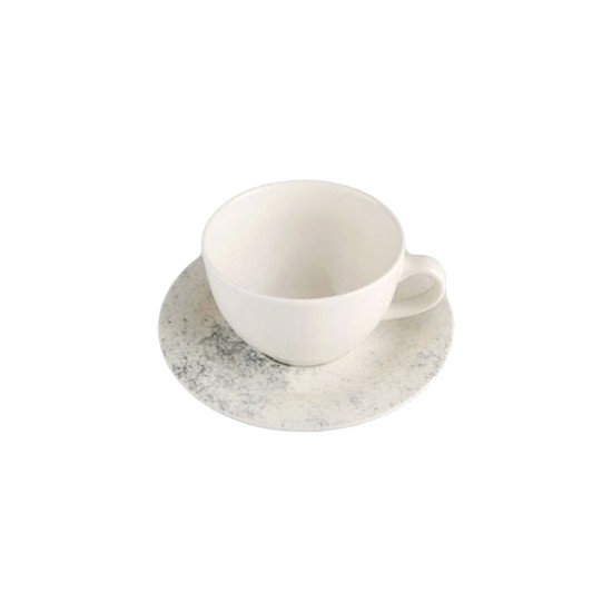 Taza de café con platillo, porcelana, 85ml, "Ethos Smoky" - Porland