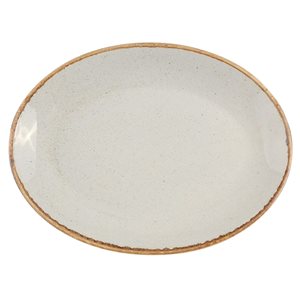 Oval dinner plate, 36 cm, grey, "Seasons" - Porland