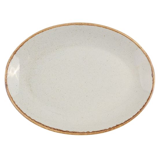 Oval middagstallerken, 36 cm, grå, "Seasons" - Porland