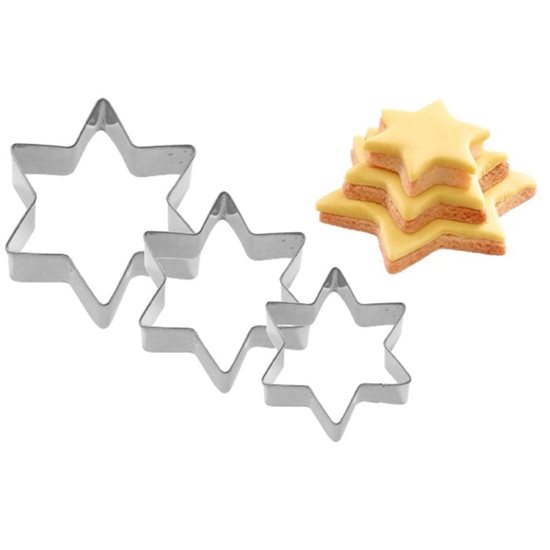 3 sausainių pjaustytuvų rinkinys, žvaigždė, 4 cm, 5 cm, 6 cm - Westmark