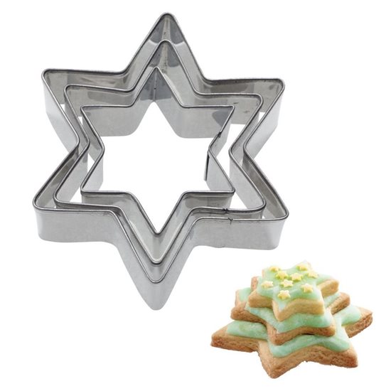 3 sausainių pjaustytuvų rinkinys, žvaigždė, 4 cm, 5 cm, 6 cm - Westmark