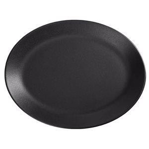 Oval plate, porcelain, 31cm, "Seasons", Black - Porland