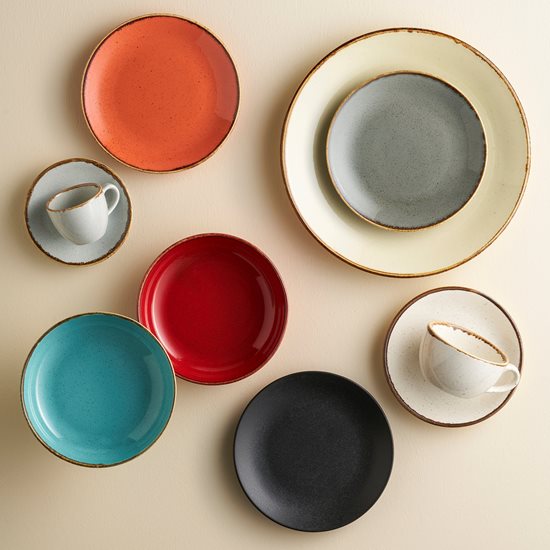Deep plate, porcelain, 20cm, "Seasons", Grey - Porland