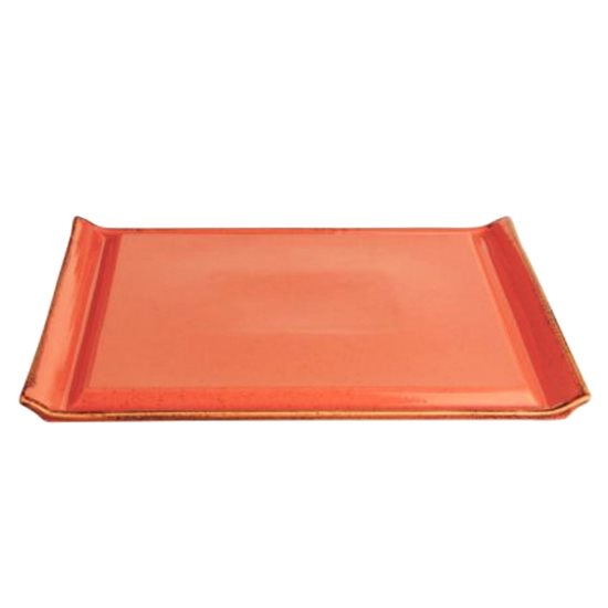 Steak platter, porcelain, 32x26cm, "Seasons", orange - Porland