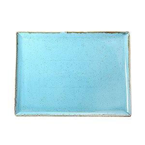 Plate for serving breakfast, porcelain, 27cm, "Seasons", Turquoise - Porland
