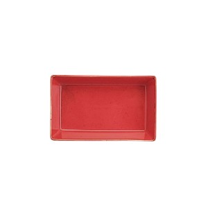 Servirni krožnik za zajtrk, porcelan, 13 × 8,5 cm, rdeč, "Seasons" - Porland