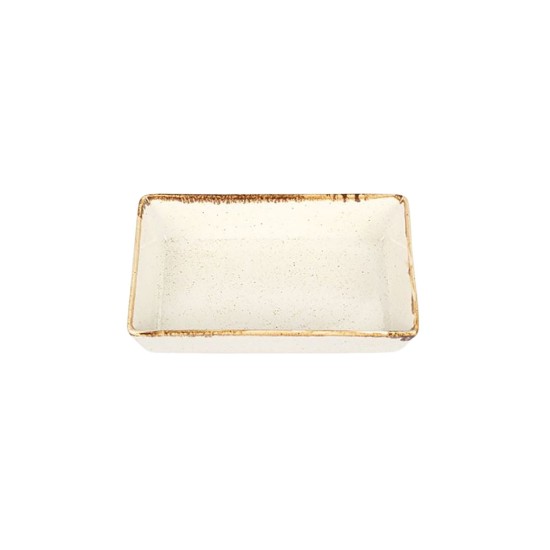 Plate for serving breakfast, porcelain, 13 × 8.5 cm, beige, "Seasons" - Porland