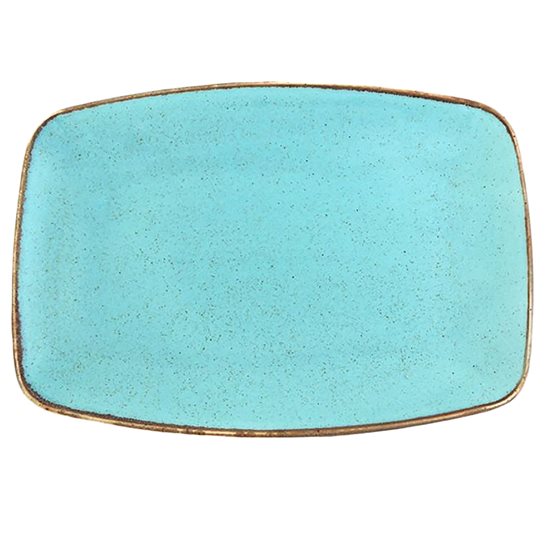 Porcelain platter, 32x18cm, "Seasons", Turquoise - Porland