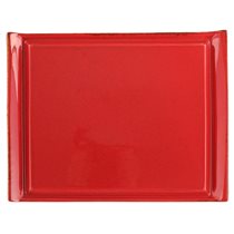 Steak platter, porcelain, 32x26cm, "Seasons", Red - Porland