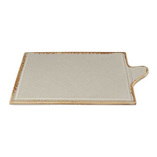 Cheese serving platter, porcelain, 30x18cm, "Seasons", Grey - Porland