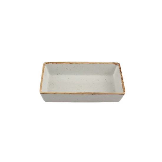 Plate for serving breakfast, porcelain, 13 × 8.5 cm, grey, "Seasons" - Porland
